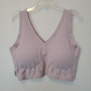 Skinny Girl Lounge Bra Blush Lazer Cut Lounge Removable Pads Size XL V Neck